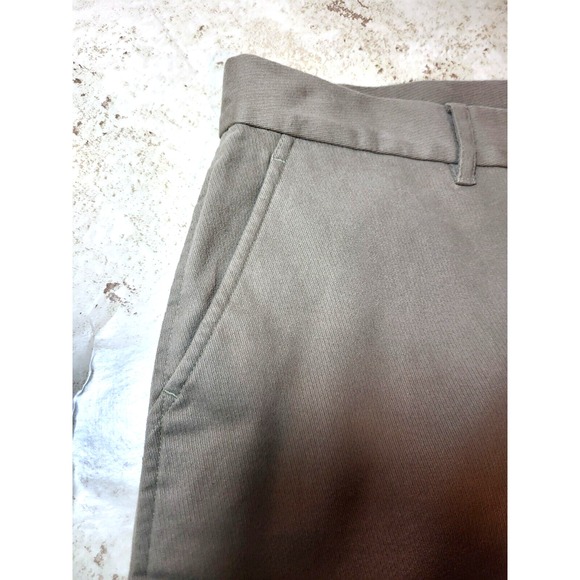 Lauren Ralph Lauren Khaki Textured Straight Leg Flat Front Pant Size 12P - Picture 5 of 10